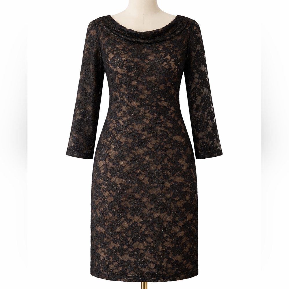 COLDWATER CREEK LACE AND METALLIC DRESS